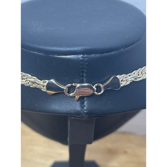 Gold Plated 26” Flat Necklace Matching Bracelet - Picture 6 of 6